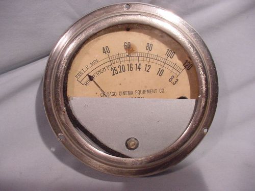 Chicago Cinema Equipment Co. Movie Film Projector Feet Per Minute Meter/ Minutes