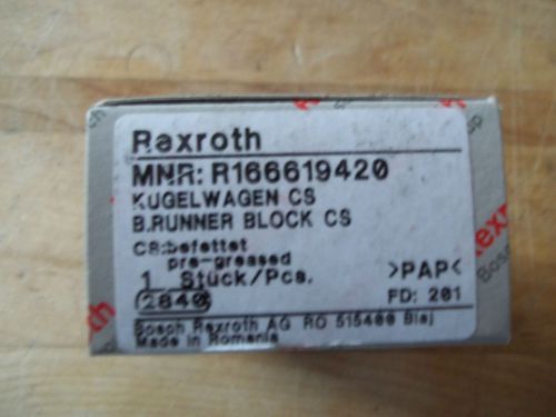 NEW IN BOX REXROTH 166619420 RAIL BEARING BLOCK (2840)