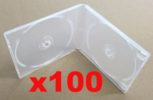 NEW (x100) 2 CD/DVD Soft Poly Case w/Overlay