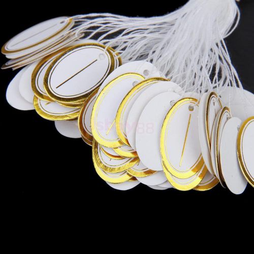 500pcs oval blank strung string tie jewelry display merchandise label price tags for sale