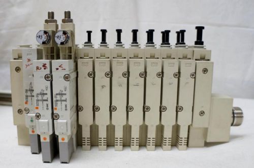 SMC BLOCK WITH 2 SV3100-5FU &amp; 1 SV3500-5FU VALVES !!!       J882