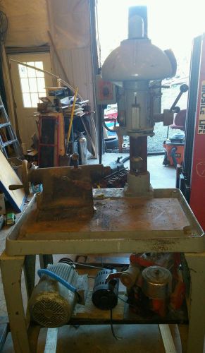 VINTAGE BUFFALO DUAL HEAD DRILL PRESS on heavy cast table steampunk