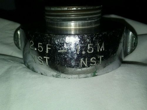 VINTAGE: ELKHART BRASS CO., 2 1/2&#034; To 1 1/2&#034; NST Brass Fire Hose Reducer