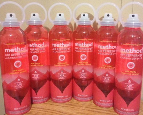 Method Air Refresher, Wild Poppy, 6.9 oz Aerosol, 6/Carton