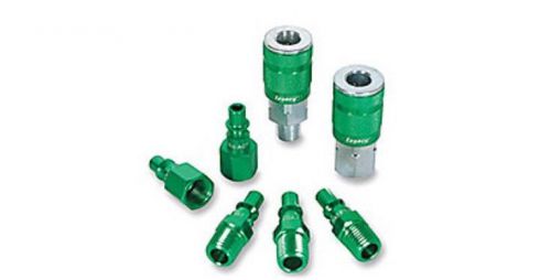 COLORCONNEX 7pc Green Coupler/Plug Kit Type B ARO Series 1/4&#034;BODY-1/4&#034;NPT