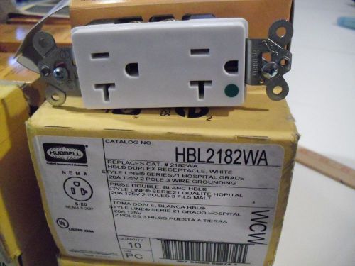 10 NIB HUBBELL WIRING DEVICE  Receptacle HBL2182WA HOSPITAL GRADE