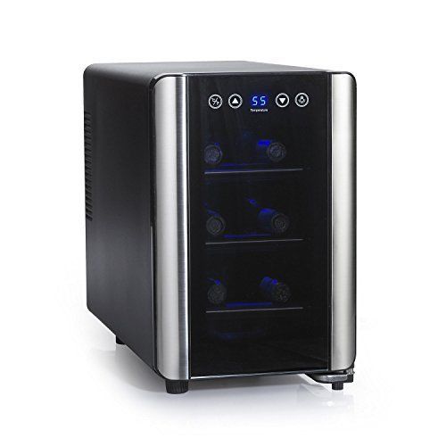 Wine Enthusiast 272 03 07 Silent 6 Bottle Touchscreen Wine Cooler, Black