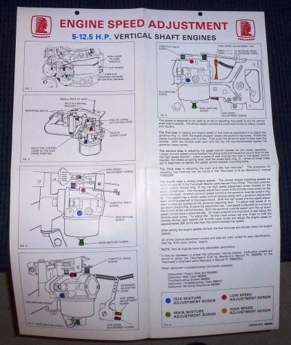 TECUMSEH ENGINE SPEED ADJUSTMENTS 5-12.5 HP VERT. SHAFT ENGINES  WALL GUIDE