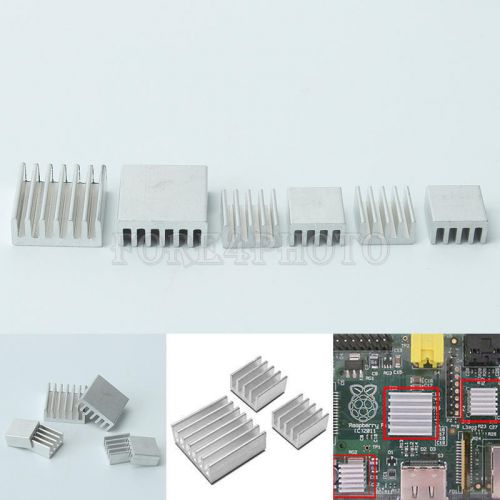 6pcs 2 Sizes Chip IC Aluminum Heat Sink Heatsink Electronic Heat Dissipation
