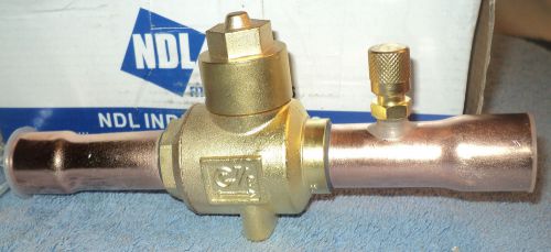 NDL NBV Refrigeration Ball Valve w/Schrader Valve, NBV07-S  7/8&#034; Copper 900psig