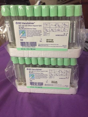 Vacutainer Plus PST Plastic Venous Blood Plasma Tube 4.5mL 13 x100(x2 Total200)