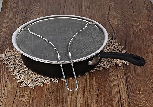 Cook N Home Mesh Oil Splatter Screen Guard with Rest Feet 13 Stainless Steel