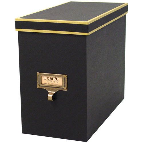 Cargo Fiberboard Atheneum Black File Storage Box Office Accessory