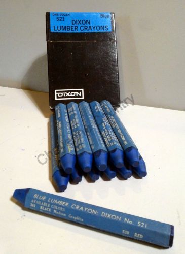 Blue lumber marking crayons dixon no. 521 joseph dixon crucible co. box of 12 for sale