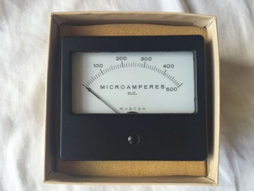 NICE WESTON PANEL METER BAKELITE FRONT 0-500 MICROAMPERES DC NEW OLD STOCK W/BOX