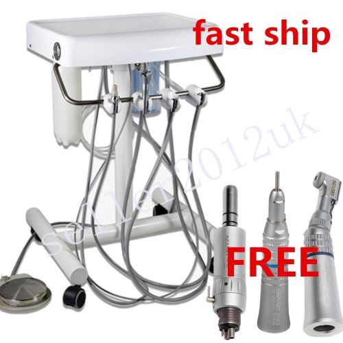 Portable Standard Dental Delivery Mobile Cart Unit + 4H Low Speed Handpiece Kit