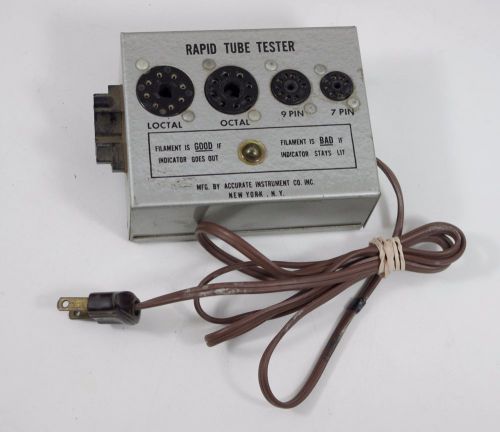 RAPID TUBE TESTER by Accurate Instruments NEW YORK Vintage