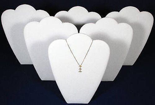 6 white 11&#034; leather necklace pendant jewelry displays for sale