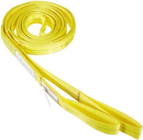 Indusco 77865911 Type 3 Nylon Flat Eye Synthetic Sling, 2 Ply, 9300 lbs Vertical