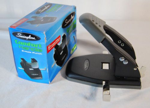 Swingline Comfort Handle 2-Hole Punch, 1/4&#034; Hole Size, 28 Sheets 50% Less Effort