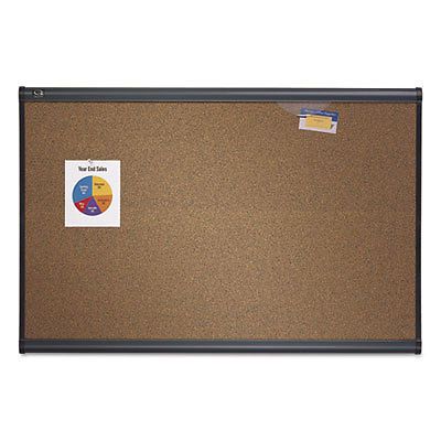 Prestige Bulletin Board, Brown Graphite-Blend Surface, 36 x 24, Aluminum Frame