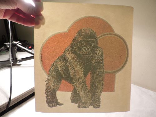 VTG IRON ON T Shirt Transfer GORILLA APE MONKEY PRIMATE 8a free shipping