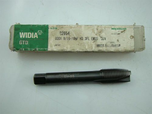 WIDIA GUN TAP  8301 9/16 -18NF  H3 3FL EMSS GUN     82654