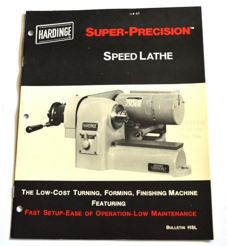 HARDINGE HSL SUPER PRECISION SPEED LATHE BROCHURE