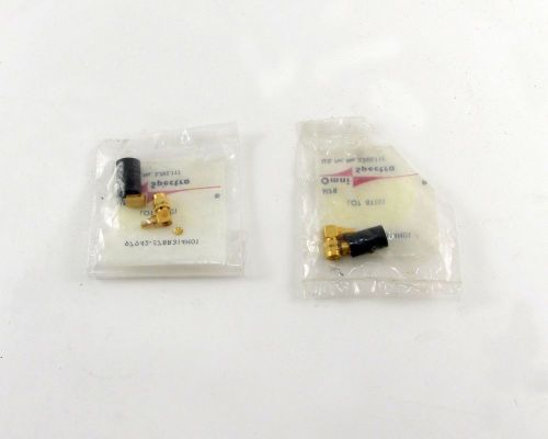 Lot of (2) Omni Spectra 2037-5005-00 SMA Plug RA Crimp, Gold Connector