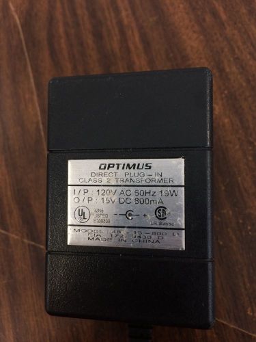 Optimus Direct Plug In Transformer AC Power Supply 48-15-800D A1