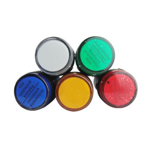 5Pcs 220V LED Indicator Pilot Signal Light Lamp Red Green Blue Yellow White