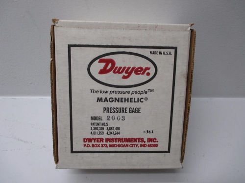 New Dwyer 2003 Magnehelic Differential Pressure Gauge 0-3 Inches of Water 15PSIG