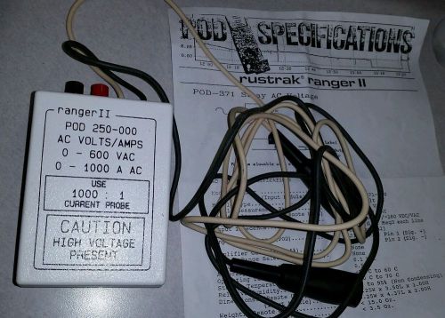 Rustrak ranger ii pod 250-000 data logger ac current 0-600vac 1000ac for sale