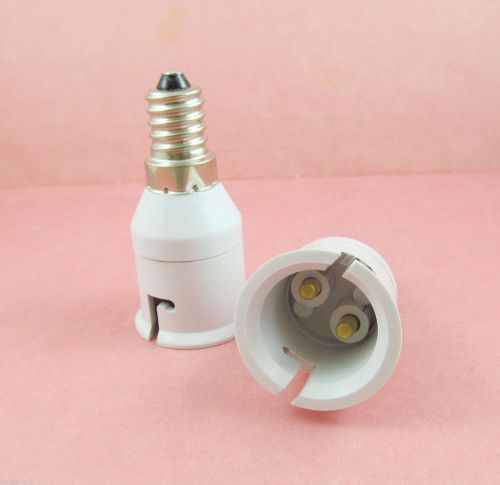 2pcs e14 to b22 socket led halogen cfl light bulb lamp adapter converter holder for sale