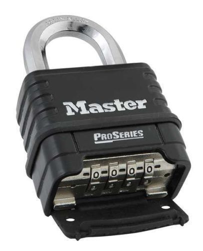 MASTER LOCK 1178D Combination Padlock, Bottom, 4 Dial, Black