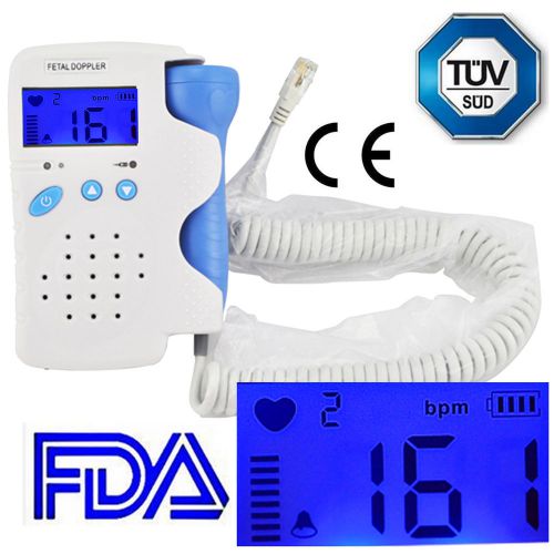 Fetal doppler 3mhz probe, baby heart monitor, backlight lcd,fda proved for sale