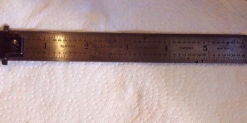 Vintage L S Starrett Co No 406 Machinist 6&#034; Double Hook Rule Tempered Steel Tool