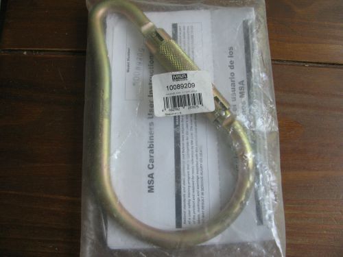 CARABINER, STEEL, 2.1&#034; GATE, 3600 LB, MSA 10089209