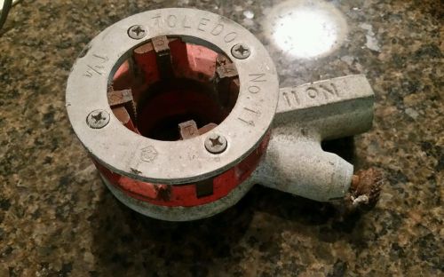 RIDGID MACHINE DIE HEAD PIPE THREADER USED and teledo 1 1/4 .qnd 3/4 + 1/2