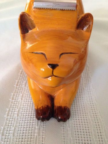 Cat Tape Dispenser Figi Graphics 2001 Happy Orange Cat TD 102