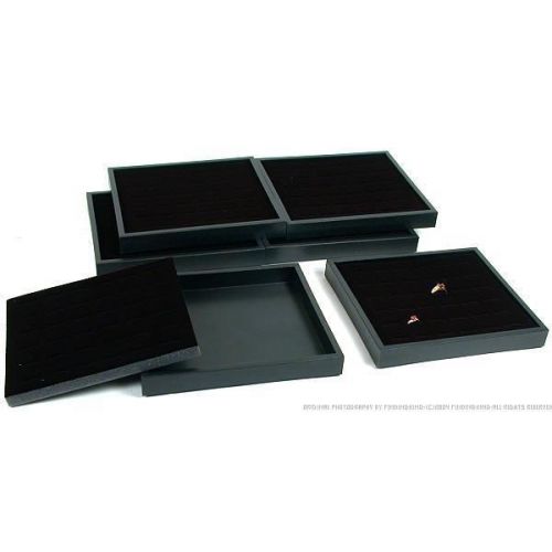 6 36 slot black ring display &amp; travel trays for sale