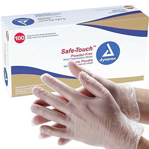 Dynarex Powder Free Vinyl Exam Gloves, X-Large, 100 Count