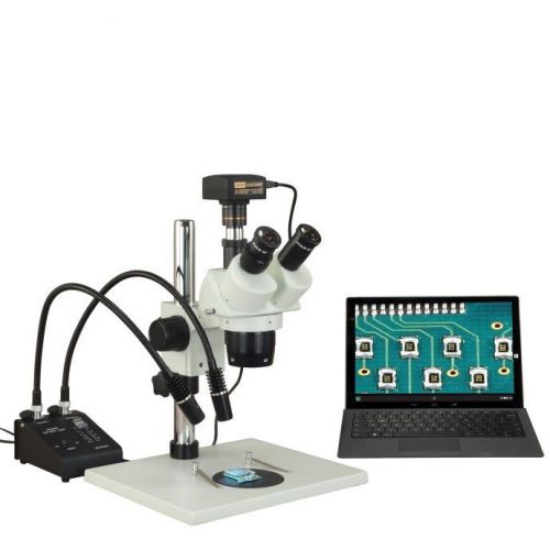 Trinocular 10X-20X-40X-80X 720p WiFi Stereo Microscope+6W LED Gooseneck Light