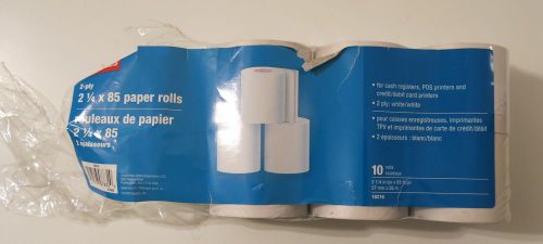 6 Staples 2 ply 2 1/4 x 85 paper rolls cash registers pos printers