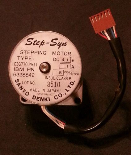 Sanyo Denki 103G770-2511 Step-Syn Stepping Motor, IBM 6328842, 1.8°/Step