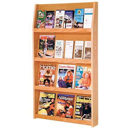 NEW Wooden Mallet 24-Pocket Slope Literature Display  Light Oak