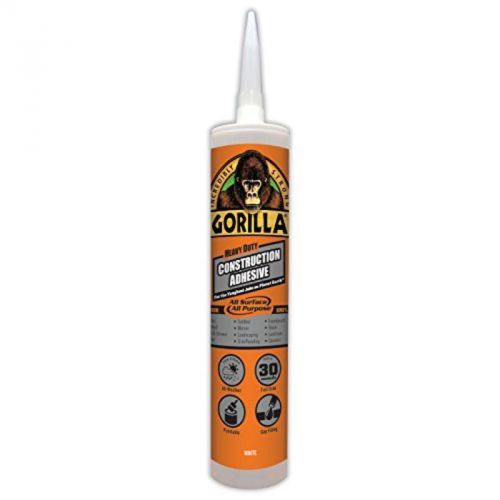 9Oz Construction Adhesive, White Gorilla Caulking and Adhesives 8010001