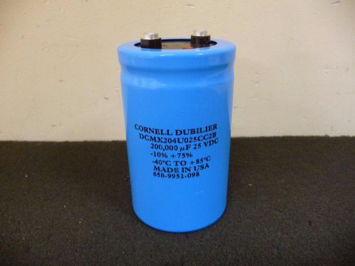 New lot of 10 cornell dubilier dcmx204u025cc2b 200,000uf 25vdc capacitors for sale