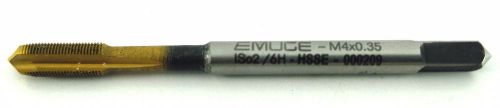 EMUGE Metric Tap M4x0.35 SPIRAL POINT HSSCO5% M35 HSSE TiN Coated