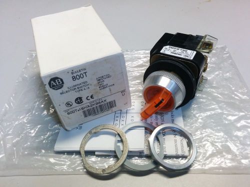 ALLEN BRADLEY 800T-16HA2KB6AX AMBER ILL SELECTOR SWITCH 2 POS MAINT SERIES U NIB